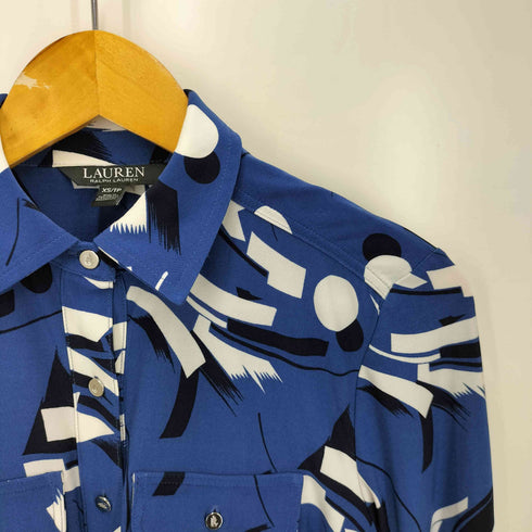 ローレンラルフローレン LAUREN RALPH LAUREN ジオメトリック 総柄 シャツ レディース import:XS