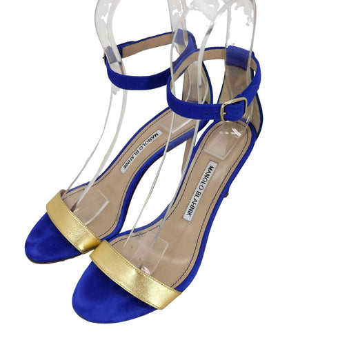 マノロブラニク MANOLO BLAHNIK CHAOS カオス スエード ストラップ ヒール サンダル レディース 36 1/2