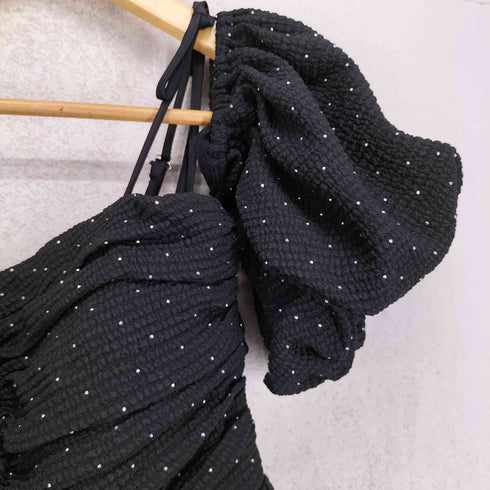 sweet M me eme エムミーエメ Puff sleeves studded long onepiece パフ スリーブス スタッディド ロング ワンピース レディース FREE