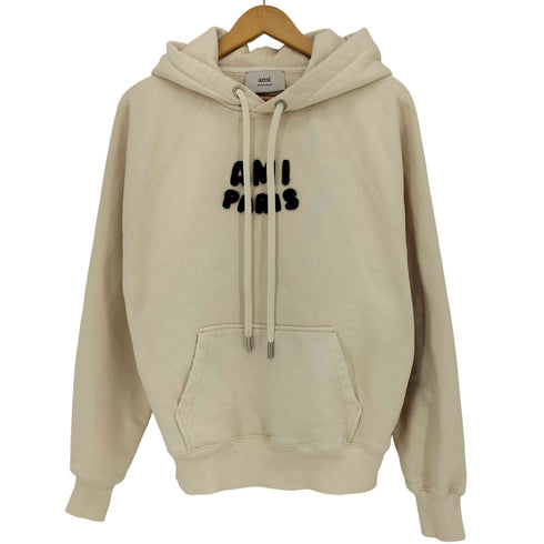 アミアレクサンドルマテュッシ AMI ALEXANDRE MATTIUSSI AMI DE COEUR パッチ ループバック オーガニックコットン ヘビーフリース パーカー レディース import:M
