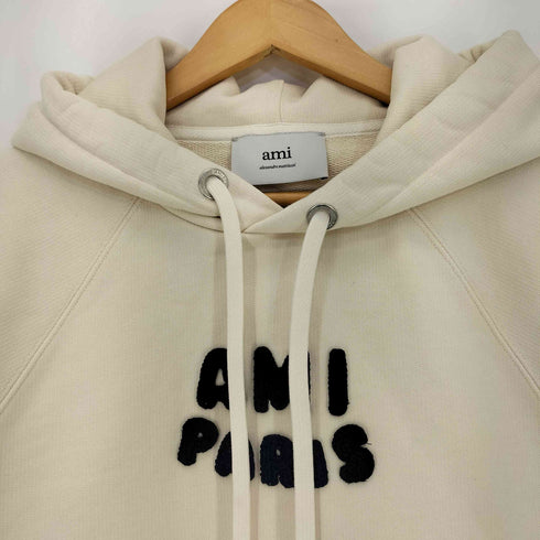 アミアレクサンドルマテュッシ AMI ALEXANDRE MATTIUSSI AMI DE COEUR パッチ ループバック オーガニックコットン ヘビーフリース パーカー レディース import:M
