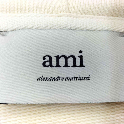 アミアレクサンドルマテュッシ AMI ALEXANDRE MATTIUSSI AMI DE COEUR パッチ ループバック オーガニックコットン ヘビーフリース パーカー レディース import:M