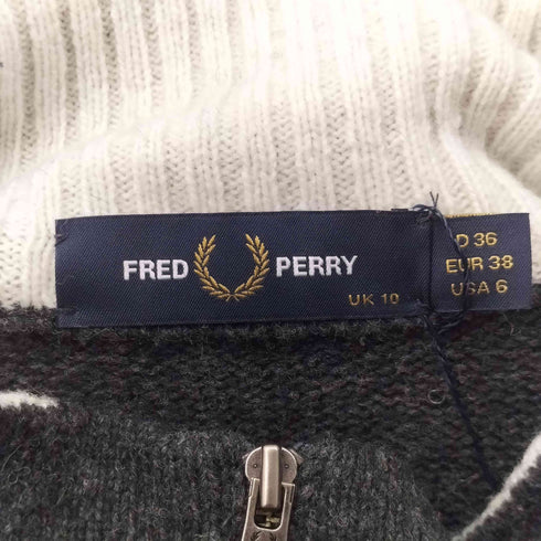 フレッドペリー FRED PERRY HALF ZIP JUMPER バイカラー ハーフジップ ニットセーター レディース 10