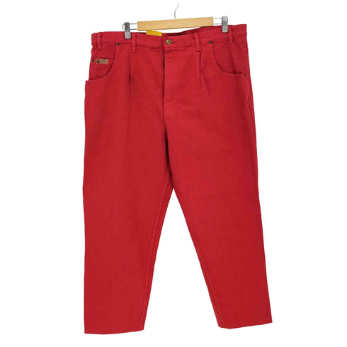 LA GATE CLASSIC JEANS 製品染め レザー パッチ ジップフライ デニムパンツ メンズ 42