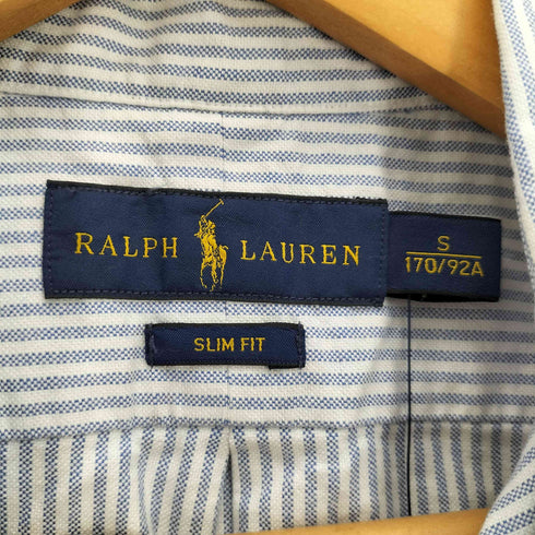 ラルフローレン RALPH LAUREN SLIM FIT カラースモールポニー刺繍 ストライプ L/S B.D シャツ メンズ import:S