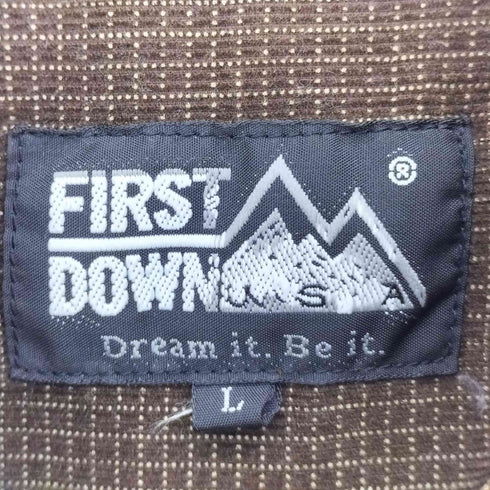 ファーストダウン FIRST DOWN ボタンダウン グラフチェック 細畝 コーデュロイシャツ メンズ import:L