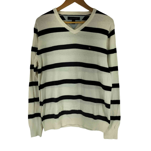 トミーヒルフィガー TOMMY HILFIGER Vネック ボーダー ニット メンズ JPN:M