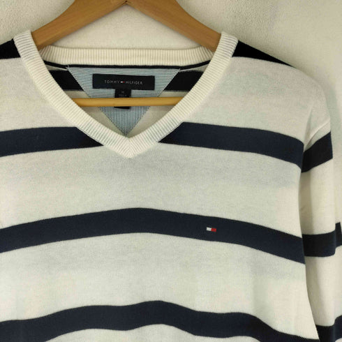 トミーヒルフィガー TOMMY HILFIGER Vネック ボーダー ニット メンズ JPN:M
