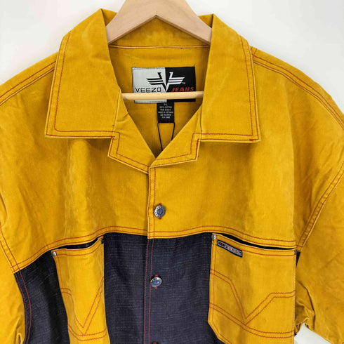 VEEZO JEANS ベロア切替 S/S シャツ メンズ 3XL