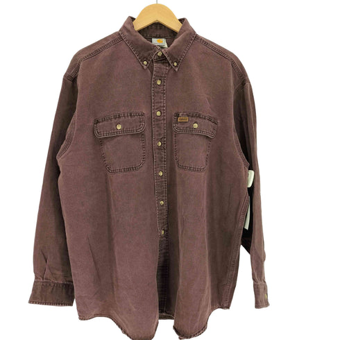 カーハート Carhartt 90-00S ロゴ パッチ L/S ボタンダウン ワーク シャツ メンズ