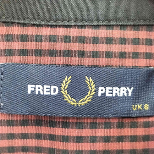 フレッドペリー FRED PERRY Mix Panelled Shirt Dress ミックスパネル シャツドレス レディース UK:8