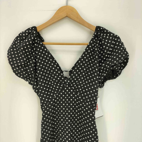ザラ ZARA リネンブレンドポルカドットミディワンピース レディース import:XS