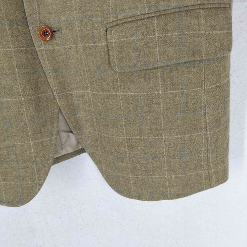 ポールスチュアート Paul Stuart THOMAS cashmere カシミヤ混 チェック 3B テーラードジャケット メンズ 175