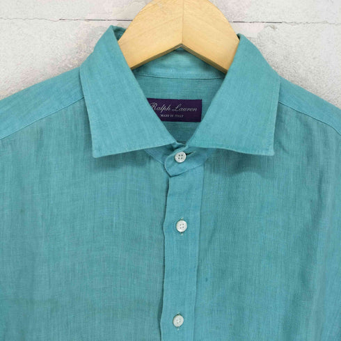 ラルフローレンパープルレーベル RALPH LAUREN PURPLE LABEL MADE IN ITALY イタリア製 リネン100 長袖 シャツ メンズ 170