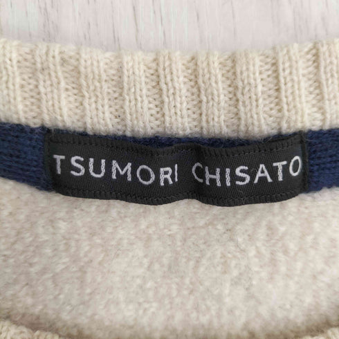 ツモリチサト TSUMORI CHISATO ダメージ クラッシュ エルボーパッチ キツネマップニット セーター レディース 2