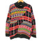 KNTITING ラミー コットン ネイティブ柄 モックネック ニット メンズ import:M