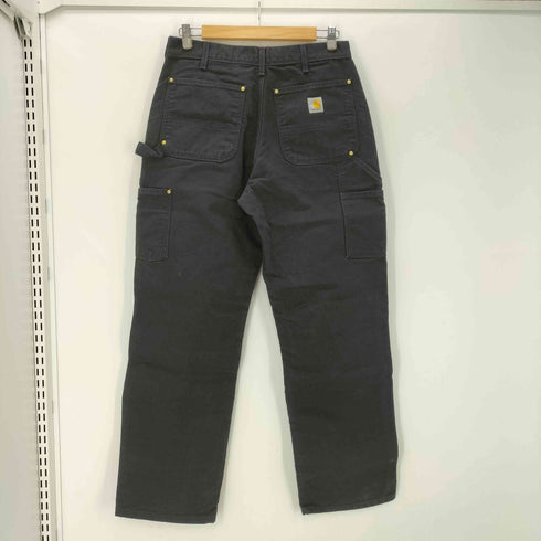 カーハート Carhartt MADE IN USA LOOSE FIT BLACK DOUBLE FRONT WORK DUNGAREE USA製 ルーズ フィット ダブル フロント ダック ダンガリー ダブルニー ペインター ワイド ワーク パンツ ブラック メンズ 32×32