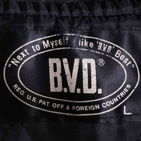B.V.D 裏地キルティング ツートン ウール 異素材切替 襟付き スタジャン ブルゾンジャケット メンズ import:L