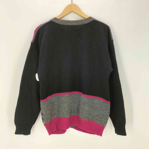 Rene Derhy 90S アクリル ウール 花 幾何学 総柄 カーディガン レディース import:S