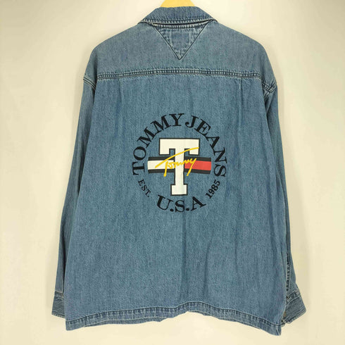 トミージーンズ tommy jeans フロントワッペン バック刺繍 デニム ブルゾン メンズ import:L