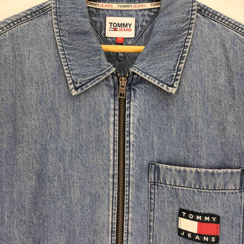 トミージーンズ tommy jeans フロントワッペン バック刺繍 デニム ブルゾン メンズ import:L