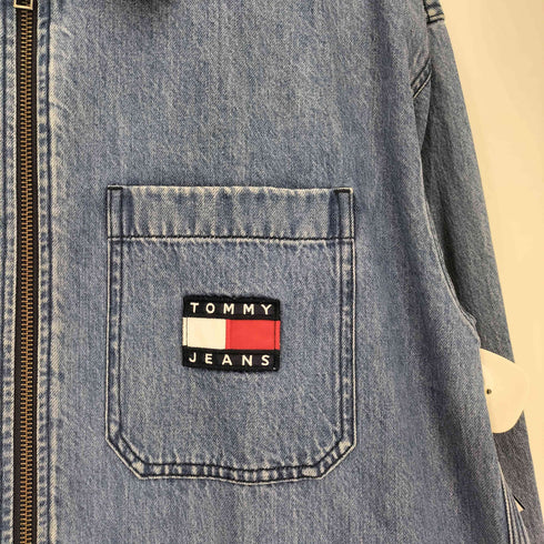 トミージーンズ tommy jeans フロントワッペン バック刺繍 デニム ブルゾン メンズ import:L