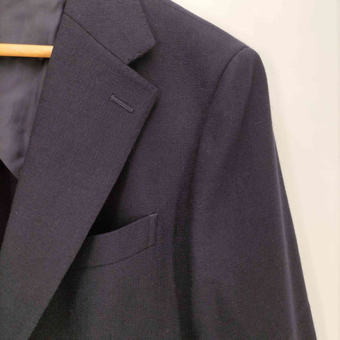 ザスコッチハウス The Scotch House 背抜き 金ボタン モヘア混 ウール 2B テーラードジャケット 紺ブレ メンズ JPN:M