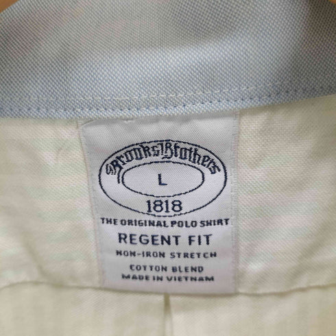 ブルックスブラザーズ BROOKS BROTHERS REGENT FIT ワンポイント ロゴ 刺繍 長袖 ストライプ シャツ メンズ import:L