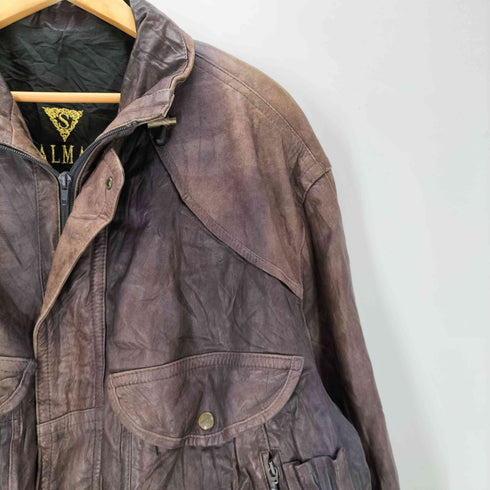 SALMAN 90S OLD A-2 TYPE genuine leathe 裏地 水玉 ドット 本革 レザー フライト ジャケット メンズ