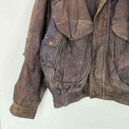SALMAN 90S OLD A-2 TYPE genuine leathe 裏地 水玉 ドット 本革 レザー フライト ジャケット メンズ