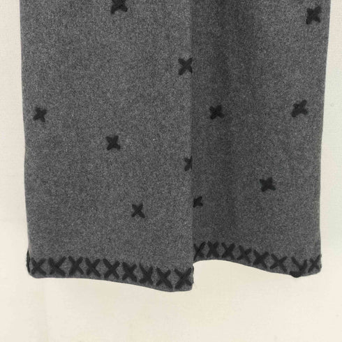 アイエスイッセイミヤケ I.S. ISSEY MIYAKE 80-90S ウール混 クロスステッチデザイン Iラインスカート レディース 9