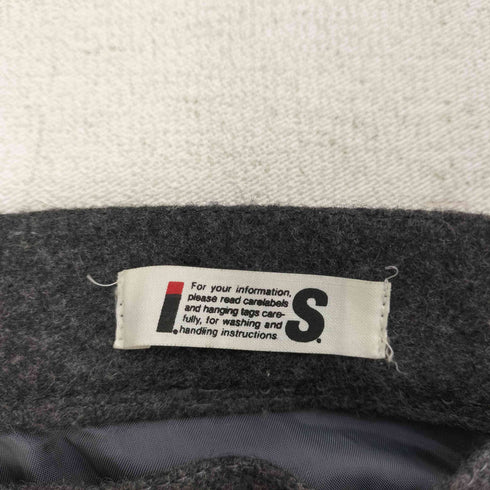 アイエスイッセイミヤケ I.S. ISSEY MIYAKE 80-90S ウール混 クロスステッチデザイン Iラインスカート レディース 9