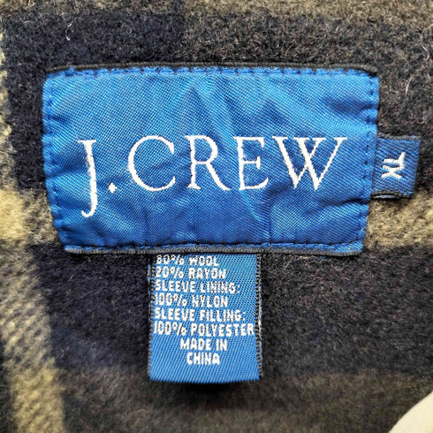 ジェイクルー J.CREW 00s 青タグ 襟レザー ウール ブランケット ライナー ハンティングジャケット メンズ import:XL