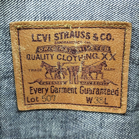 リーバイス Levis 90S 日本製 507XX 2nd BIG E ボタン裏 J22 刻印 デニム トラッカー ジャケット 98年製 濃紺 メンズ US:38