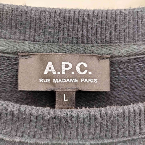 アーペーセー A.P.C. ロゴ刺繍 L/S クルーネックスウェット メンズ import:L