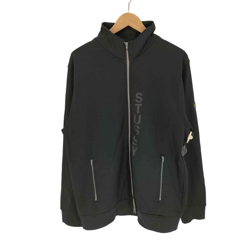 ステューシー Stussy 90-00S 紺タグ エンブレムワッペン ロゴプリント ポリコットン ダブルジップ トラックジャケット メンズ import:L