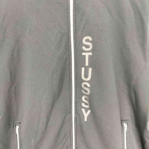 ステューシー Stussy 90-00S 紺タグ エンブレムワッペン ロゴプリント ポリコットン ダブルジップ トラックジャケット メンズ import:L