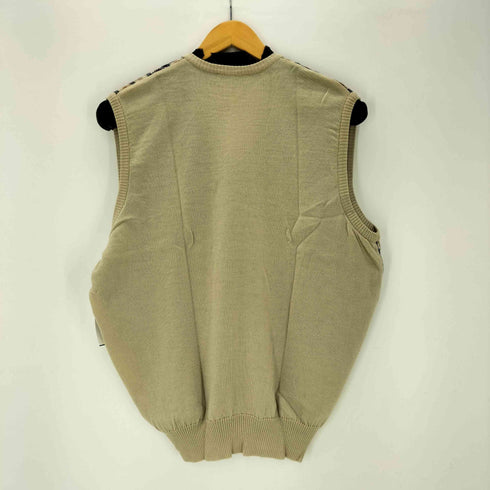 アクアスキュータム AQUASCUTUM 80-90S OLD MADE IN GT.BRITAIN 英国製 チェック ニット ベスト メンズ EUR:44