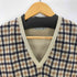 アクアスキュータム AQUASCUTUM 80-90S OLD MADE IN GT.BRITAIN 英国製 チェック ニット ベスト メンズ EUR:44