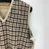 アクアスキュータム AQUASCUTUM 80-90S OLD MADE IN GT.BRITAIN 英国製 チェック ニット ベスト メンズ EUR:44