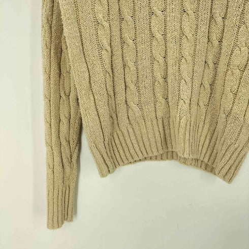 ポロバイラルフローレン Polo by RALPH LAUREN 90S OLD SILK 100% ポニー 無し 絹 シルク ケーブル ニット セーター メンズ import:L
