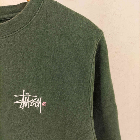 ステューシー Stussy USA製 ショーンフォントロゴ 刺繍 クルーネック スウェット メンズ S