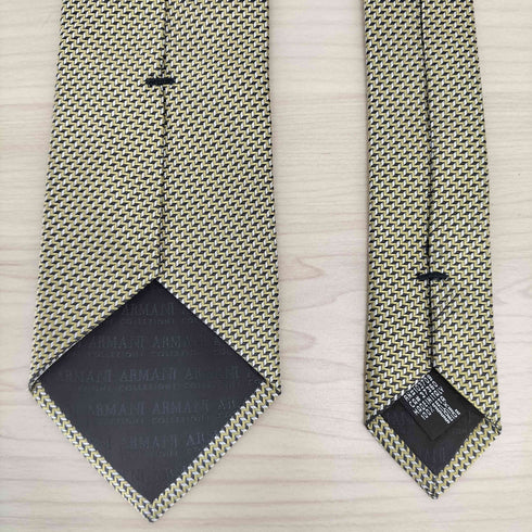 アルマーニコレツィオーニ ARMANI COLLEZIONI イタリア製 格子状柄 シルク ネクタイ メンズ