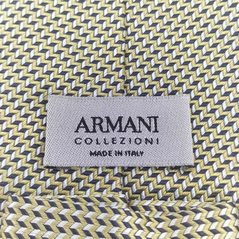 アルマーニコレツィオーニ ARMANI COLLEZIONI イタリア製 格子状柄 シルク ネクタイ メンズ