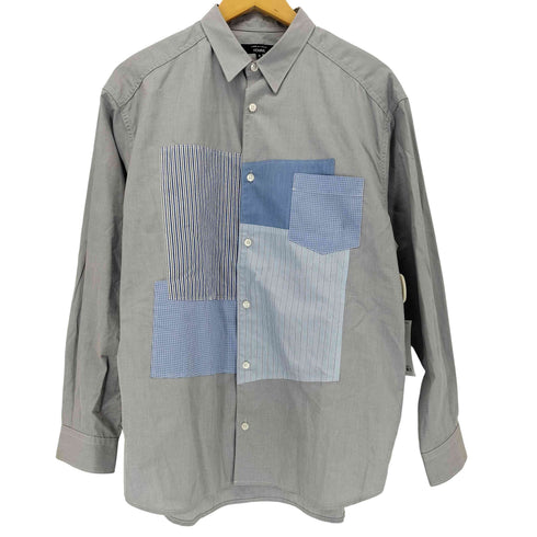 コムデギャルソンオム COMME des GARCONS HOMME 26SS PATCHWORK COTTON STRIPE SHIRTS パッチワークストライプミックスシャツ メンズ JPN:S