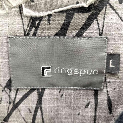 ringspun 00S OLD リングスパン リップストップ コットン ツイル ペイント マルチ ポケット ジャケット マウンテン パーカー Y2K メンズ JPN:L