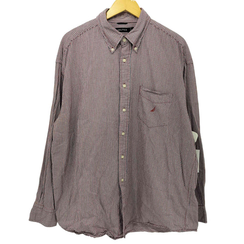 ノーティカ NAUTICA チェック ボタンダウン 長袖シャツ メンズ import:XXL