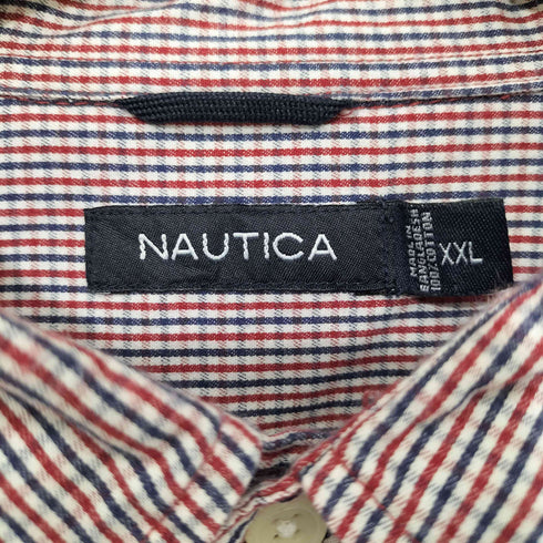 ノーティカ NAUTICA チェック ボタンダウン 長袖シャツ メンズ import:XXL