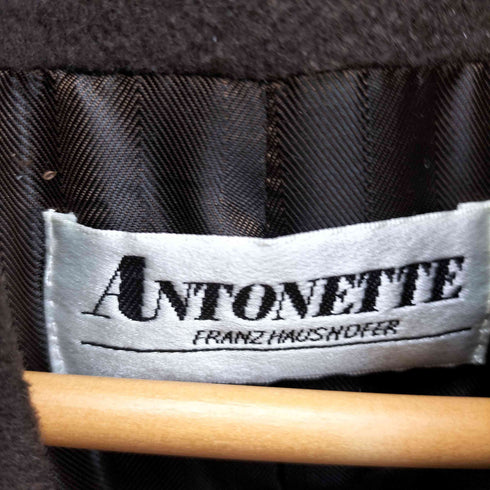 ANTONETTE 天然毛 ウール シングル ブレスト ステンカラーコート レディース