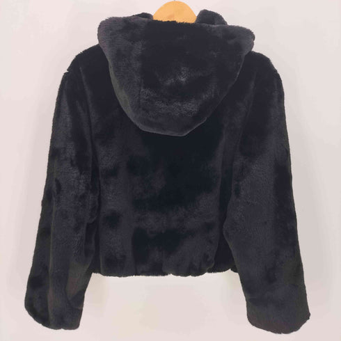 ザラ ZARA フェイクファー ジップアップ フーデッド ジャケット フード ドローコード レディース import:XL